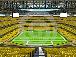 Modern American football Stadium with yellow seats