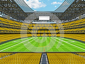 Modern American football Stadium with yellow seats