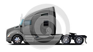 The modern American truck Kenworth T680 is completely gray. photo