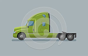 Modern american truck vector illustration. Heavy transport picture flat design