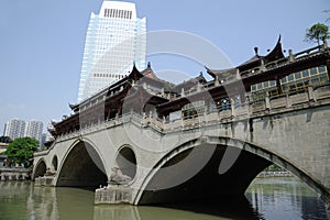 Modern and ancient building in Chengdu