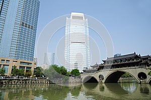 Modern and ancient building in Chengdu