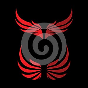 Modern Angel Wings Vector with Black Backdrop