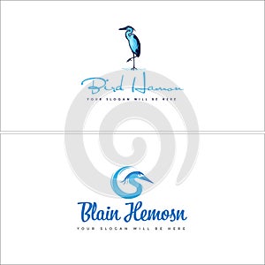 Modern animal zoology bird crane symbol icon logo design