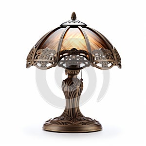 Modern Antique Bronze Colored Lamp In The Style Of Alphonse Mucha