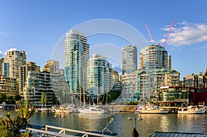 Modern Apartment Buildings along the Waterfront in Downtown Vancouver