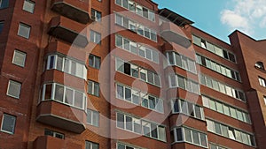 Modern apartment building against the sky, city