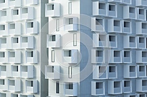 Modern apartment building with balconies