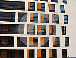 Modern apartment building. Facade, contemporary architecture. Stylish living block of flats
