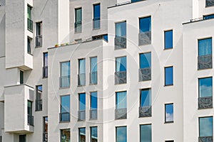 Modern apartment building facade , new apartment buildings exterior photo