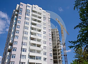 Modern apartment building place