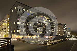 Modern apartment buildings