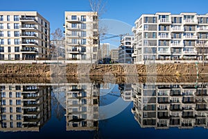 Modern apartment buildings in Berlin, Germany