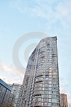 Modern apartment buildings in downtown