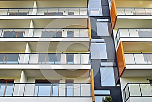 Modern apartment buildings exteriors