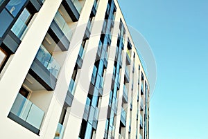 Modern apartment buildings exteriors