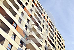 Modern apartment buildings exteriors