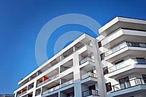 Modern apartment buildings exteriors. Facade of a modern apartment building.