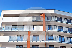 Modern apartment buildings exteriors. Facade of a modern apartment building.