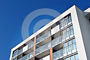 Modern apartment buildings exteriors. Facade of a modern apartment building.