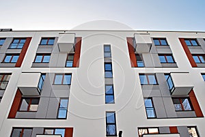 Modern apartment buildings exteriors. Facade of a modern apartment building.