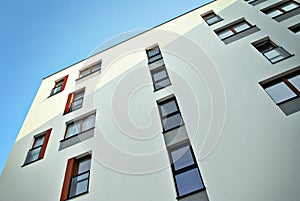 Modern apartment buildings exteriors. Facade of a modern apartment building.