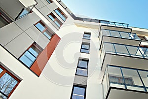 Modern apartment buildings exteriors. Facade of a modern apartment building.