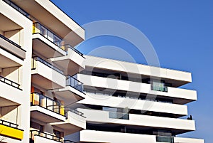 Modern apartment buildings exteriors. Facade of a modern apartment building.