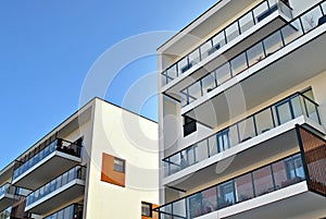 Modern apartment buildings exteriors. Facade of a modern apartment building.