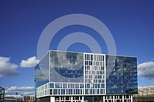 Modern apartment buildings exteriors in sunny day