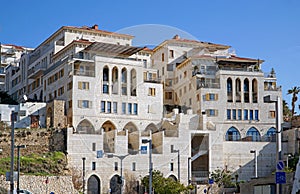Modern apartment buildings in old port of Jaffa