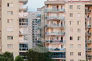 Modern apartment buildings in a residential area of â€‹â€‹a city, apartment exterior