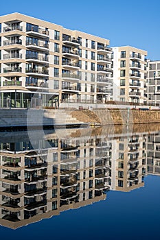 Modern apartment buildings seen in Berlin, Germany