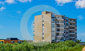 Modern apartment complex at the beach of Breskens, Zeeland, The Netherlands