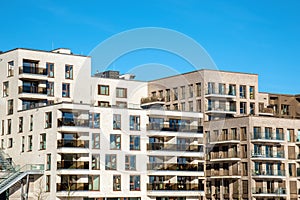 Modern apartment houses in the Hafencity