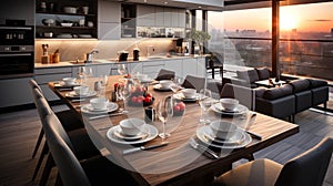 A modern apartment Kitchen interior