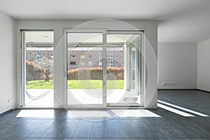 Modern apartment with large, bright windows