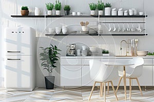 Modern apartment living, minimalist dining room design