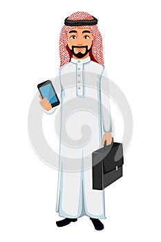 Modern Arab business man cartoon character