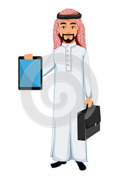 Modern Arab business man cartoon character