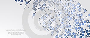 Modern arabesque floral cold pattern arabic background template vector