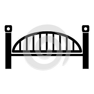 Modern arch bridge icon, simple black style