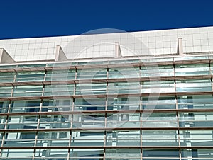 Modern architechure with Blue sky in Barcelona, Spain