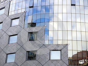 Modern architect curved glass wall facade