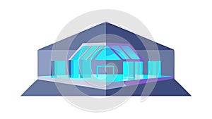 Modern Architectural Building Vector. Futuristic Structure Graphic, vector design Generative AI