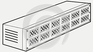 Modern Architectural Panel with Repeating Square Pattern, vector design Generative AI