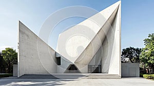 Modern Concrete Architecture with Sharp Angles and Geometric Design