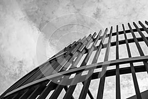 Modern architecture abstract, black and white