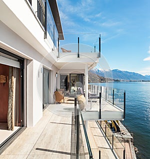 Modern architecture, beautiful terrace