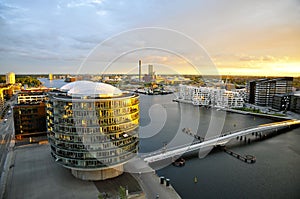 Modern Architecture and the Brygge-Bridge, Sydhavn, Copenhagen